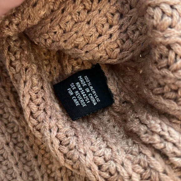 Moon & Madison Brown Chunky Open Knit Sweater Neutral Basic Casual Size Small - Picture 4 of 7